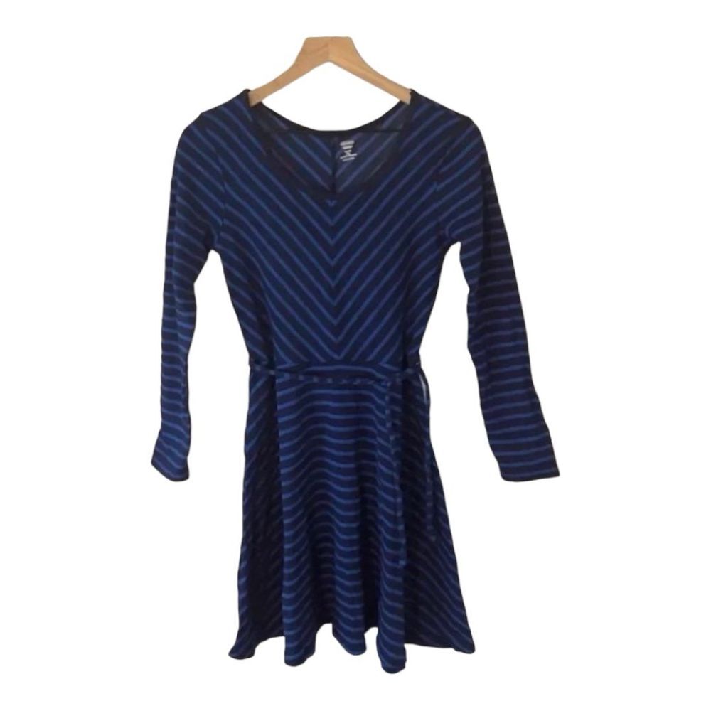 Old Navy Striped Dress Long Sleeve Casual‎ Blue Black Dress Size XL